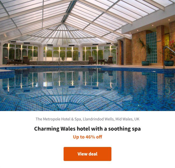 Charming Wales hotel with a soothing spa