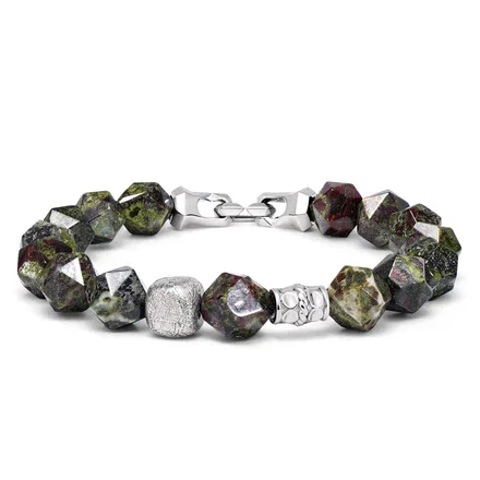 Flex-Lock Bracelet Dragon Blood Jasper & Meteorite