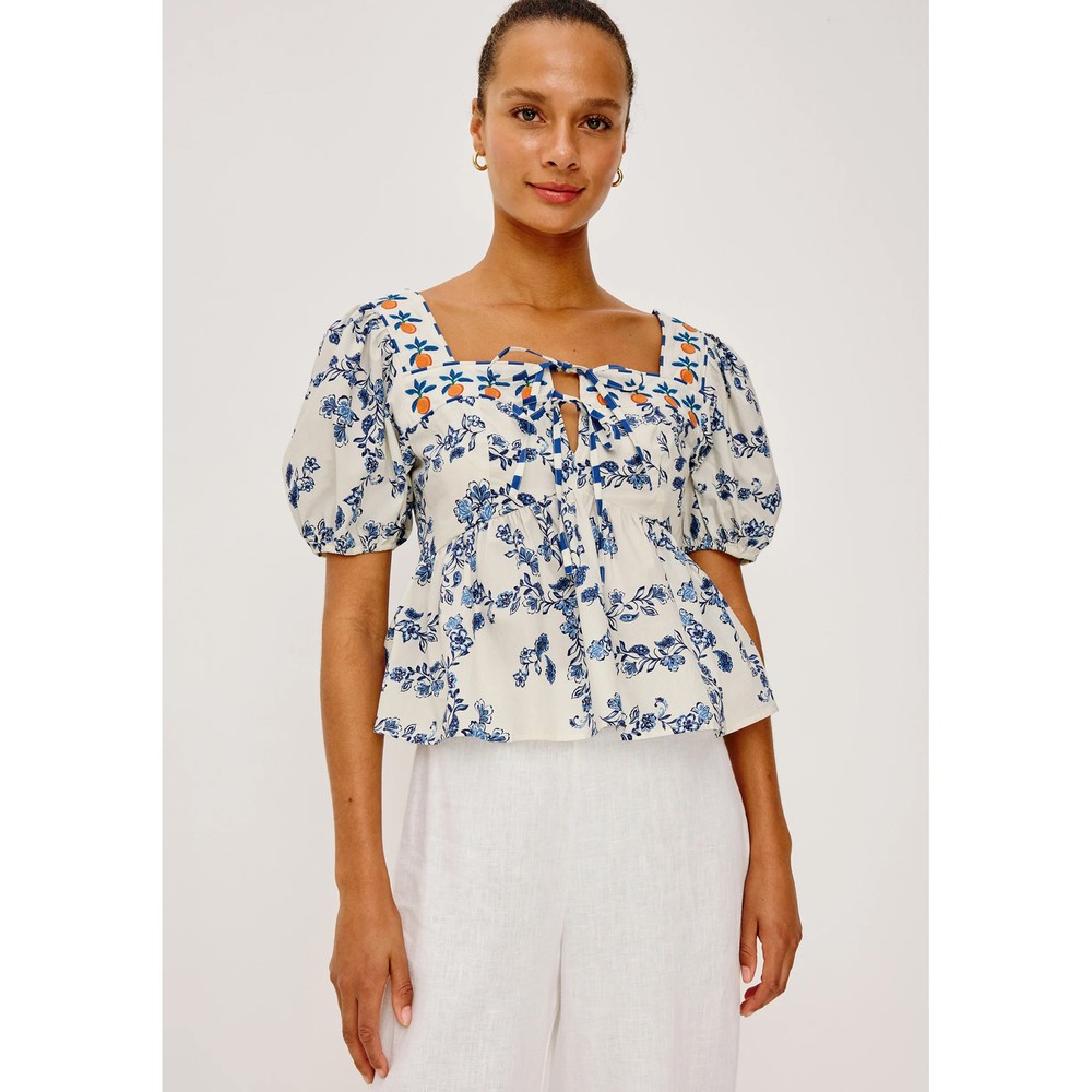 Image of Presley Cotton Top - Ceramic Floral