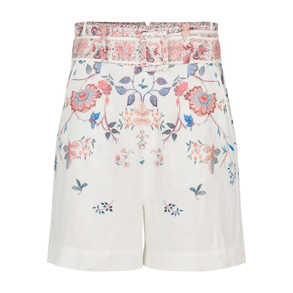 Image of Villadea Linen Shorts - Grand Chintz Cream