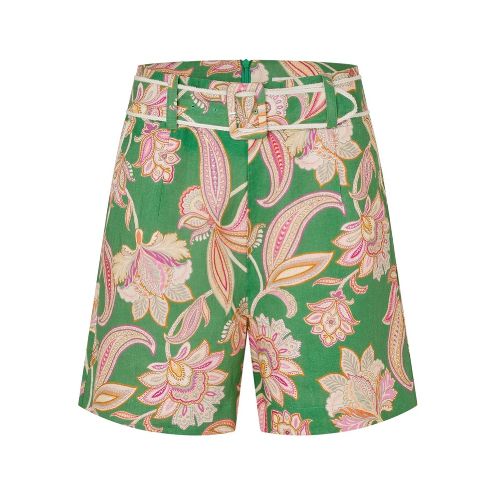 Image of Villadea Shorts - Paisley Green