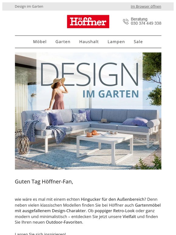 🏖️ Design im eigenen Garten – entdecken Sie Outdoormöbel von Höffner