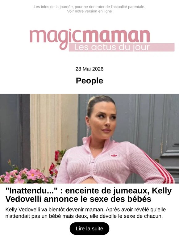 "Inattendu..." : enceinte de jumeaux, Kelly Vedovelli annonce le sexe des bébés