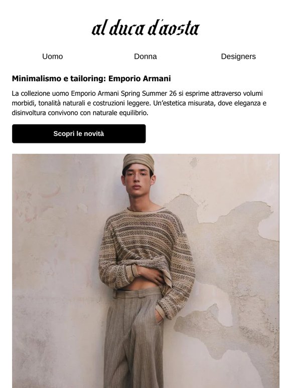 Emporio Armani SS26: eleganza rilassata