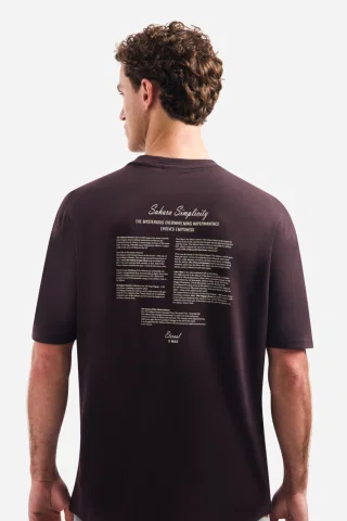 T SHIRT MET PRINT OP DE RUG 32340412 042 Dark Brown
