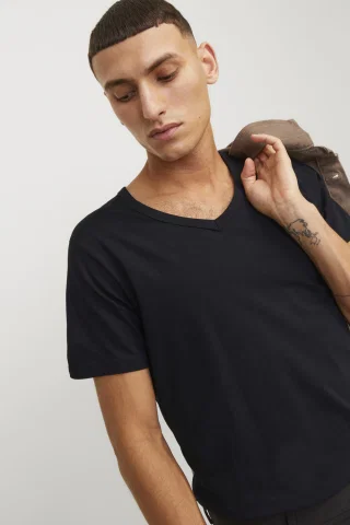 BASIC V-NECK TEE S/S NOOS 12059219 Black