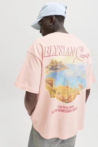 JORSANREMO BACK TEE SS CREW NECK LN 12296724 Peach Melba