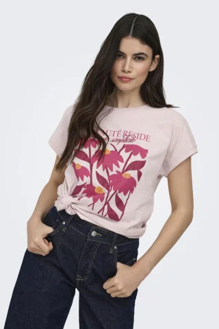 ONLHILL S/S PRINT TOP BOX JRS 15372214 PALE LILAC/RESIDE