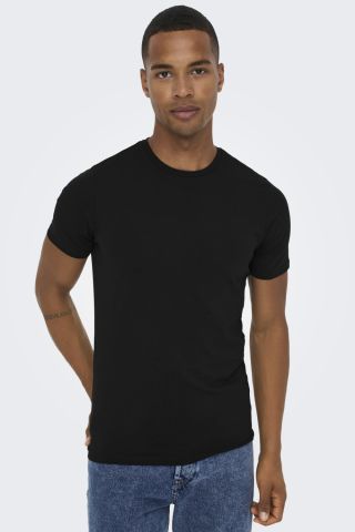 ONSBASIC SLIM O-NECK 2-PACK NOOS 22021181 Black/2BLACK