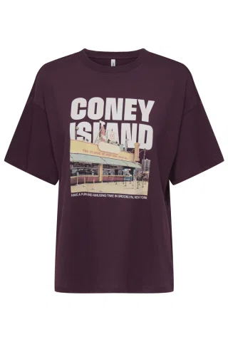 ONLMILA S/S PRINT BOX JRS 15372177 GRAPE WINE/MILA CONEY