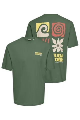 ONSKIKI LIFE RLX SS TEE 22038264 Mallard Green/BERMUDA SHORE