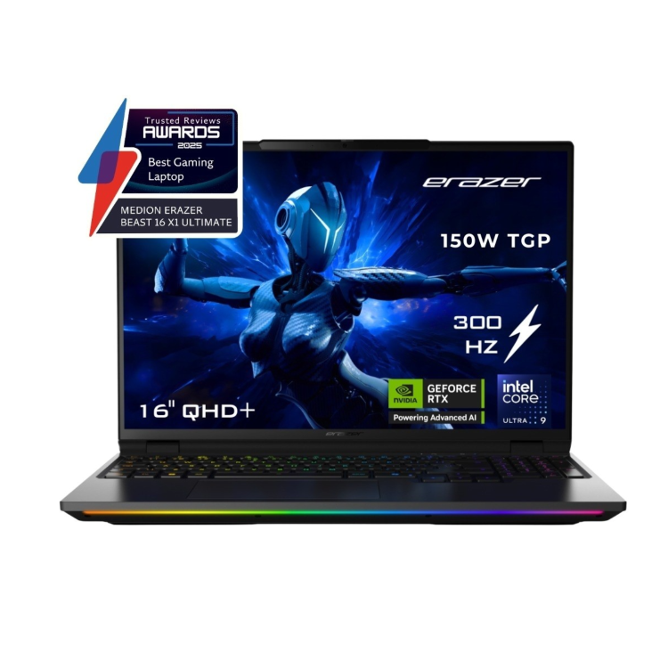 Medion ERAZER Beast 16 X1 Ultimate Intel Core Ultra 9 32GB RAM 2TB SSD RTX 5090 300Hz 16 Inch Windows 11 Gaming Laptop