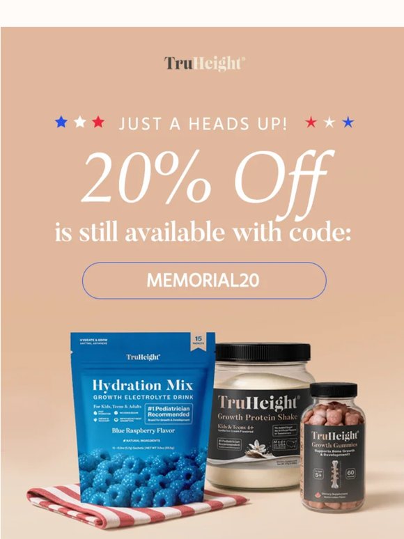 20% sale is about to run off.