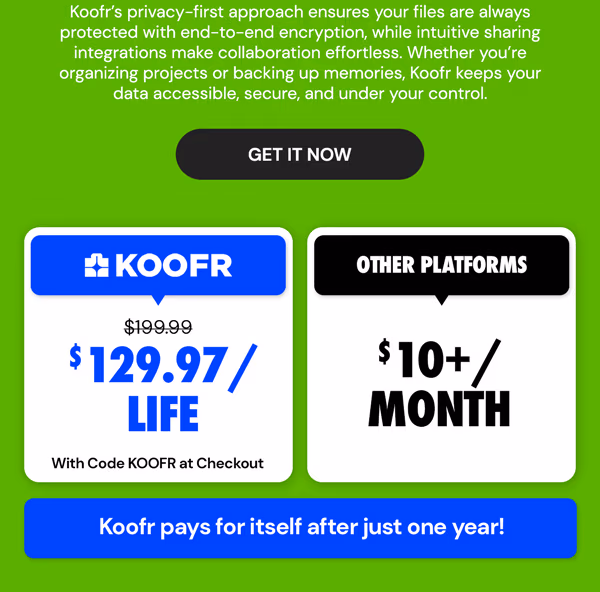 Koofr Cloud Storage: Lifetime Subscription (1TB)