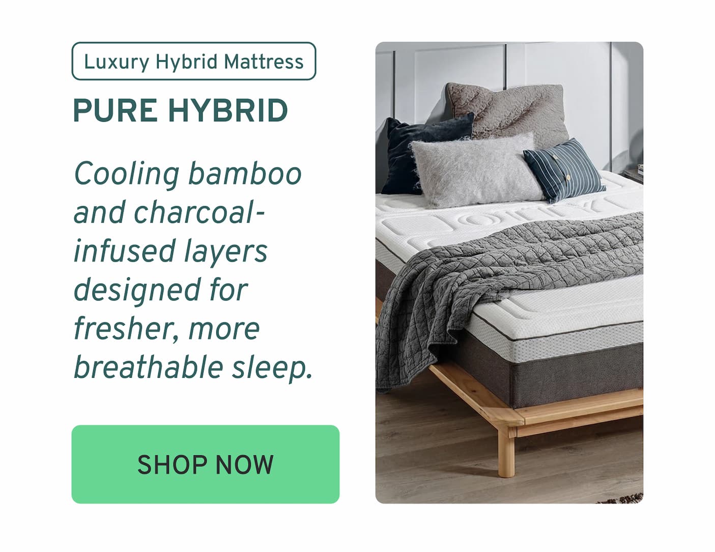 OTTY Pure Hybrid Bamboo Mattress with Charcoal