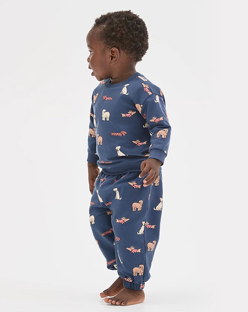 Baby organic cotton fleece jumper & pants set