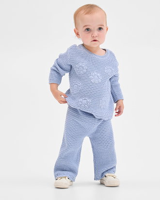 Baby Organic Cotton Knit Top & Pants 2 Piece Set