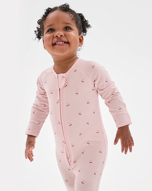 Baby organic cotton front zip coverall
