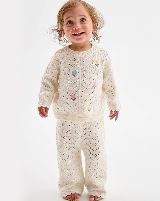 Baby organic cotton knit 2 piece set