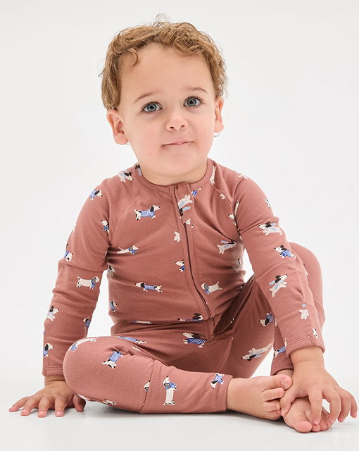 Baby organic cotton zip front footless coverall