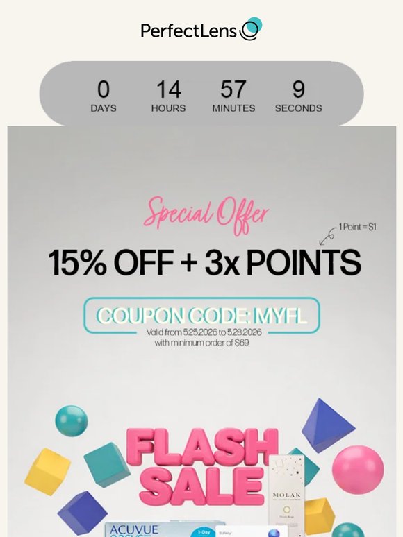 Your Last Shot! 15% Off + Triple Points Ends Tonight