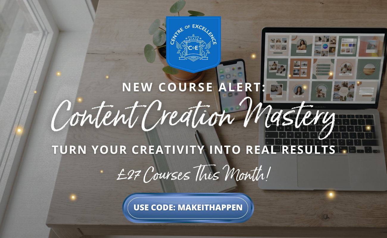 Content creation mastery course banner image