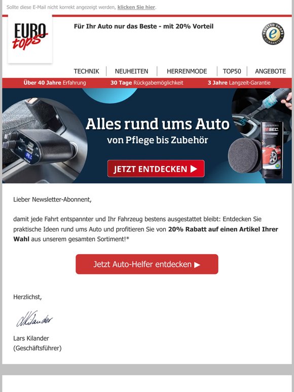 20% Vorteil für clevere Auto-Helfer