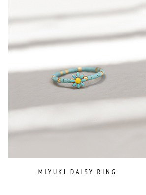 Miyuki Daisy Ring - türkis