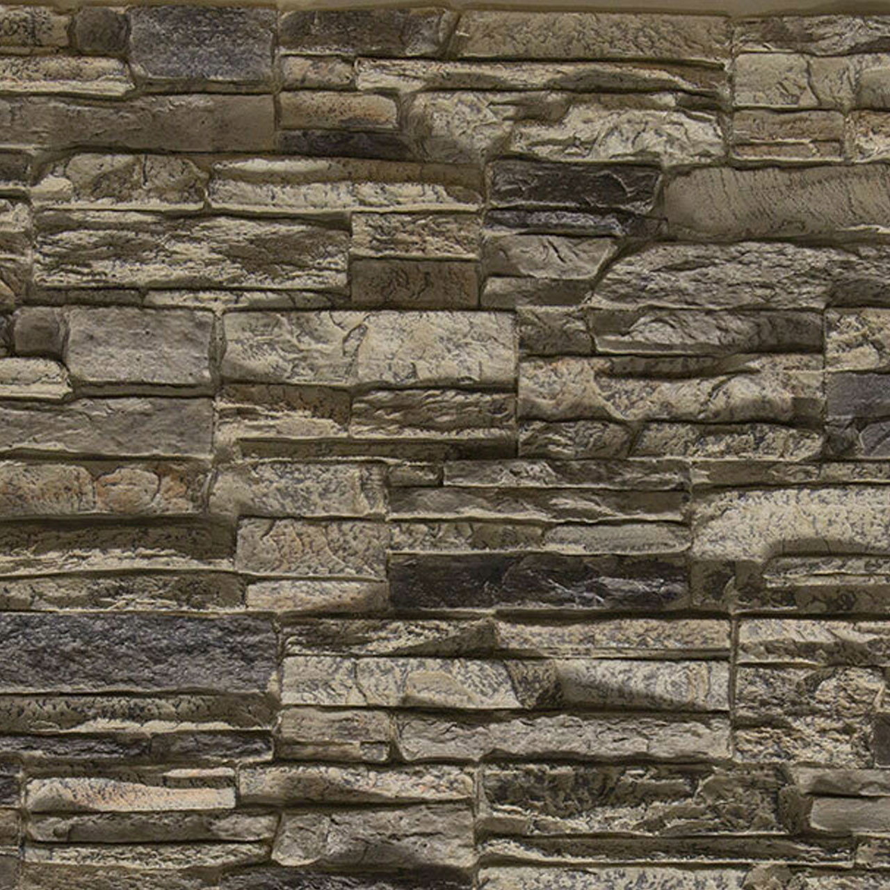 Image of Ekena - 45 in x 24.5 in x 1.25 in Canyon Ridge Stacked Stone - Smokey Ridge - Stonewall Faux Stone Siding Panel