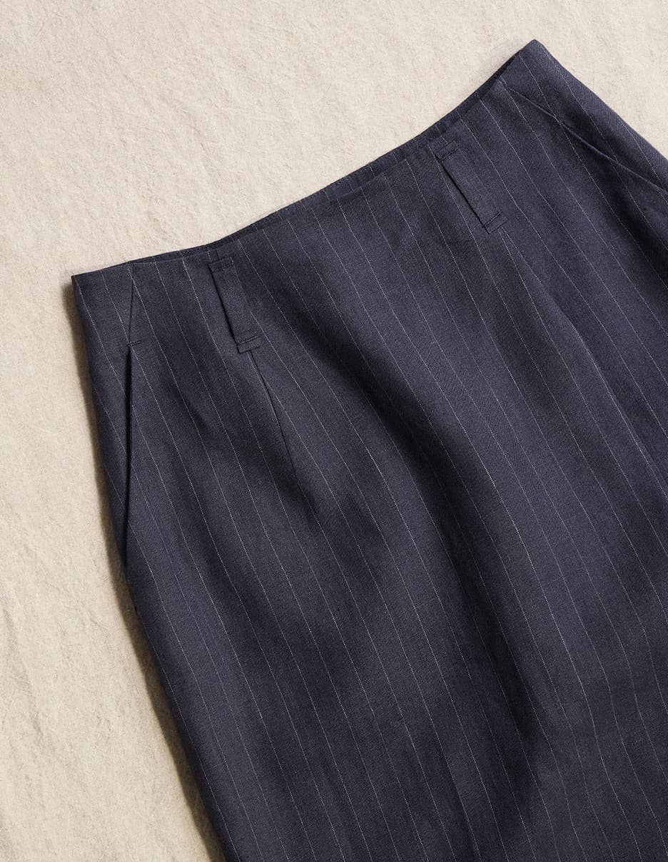 Cream tailored linen trousers