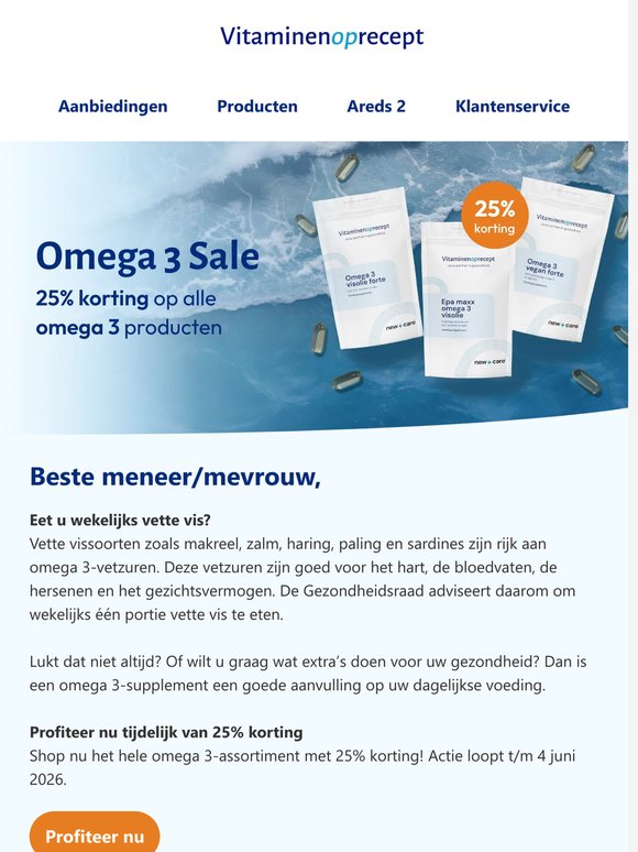 Profiteer nu van 25% korting op omega 3