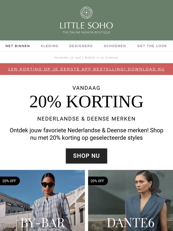 Vandaag: 20% korting op Nederlandse & Deense merken 🤩