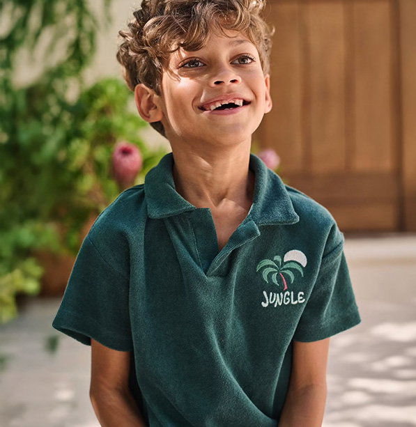 Boys' short-sleeved polo shirt