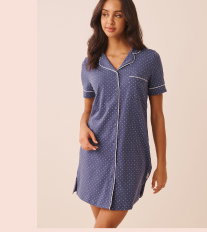 Cotton Button-down Sleepshirt