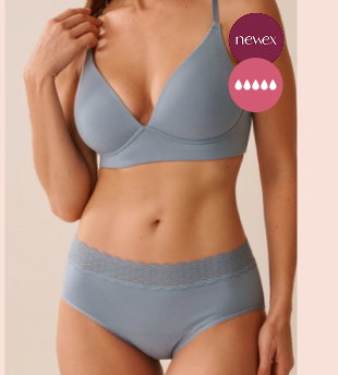 Super Absorbency Organic Cotton and Lace Hiphugger Period Panty