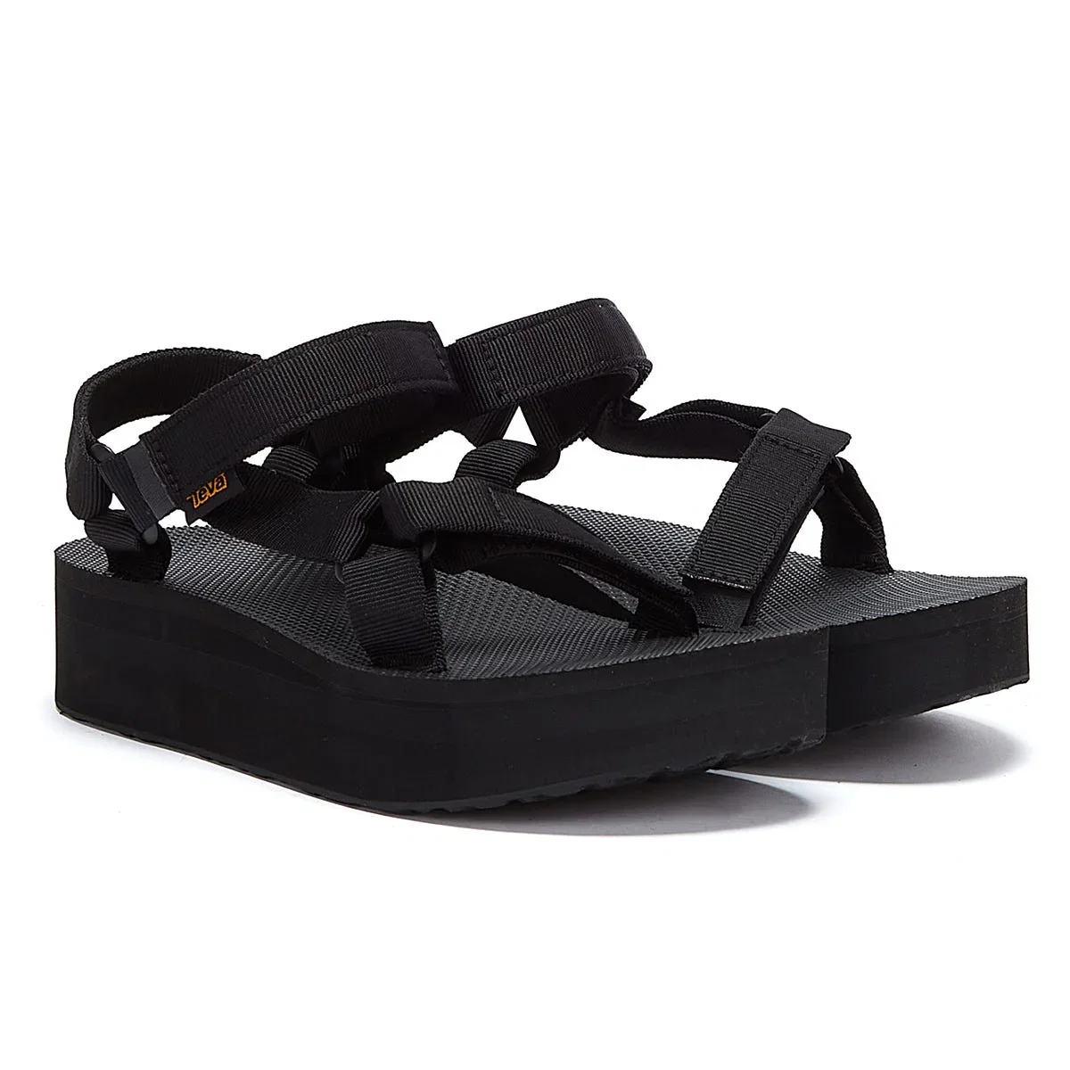 Image of Teva Womens Black Flatform Universal Sandals