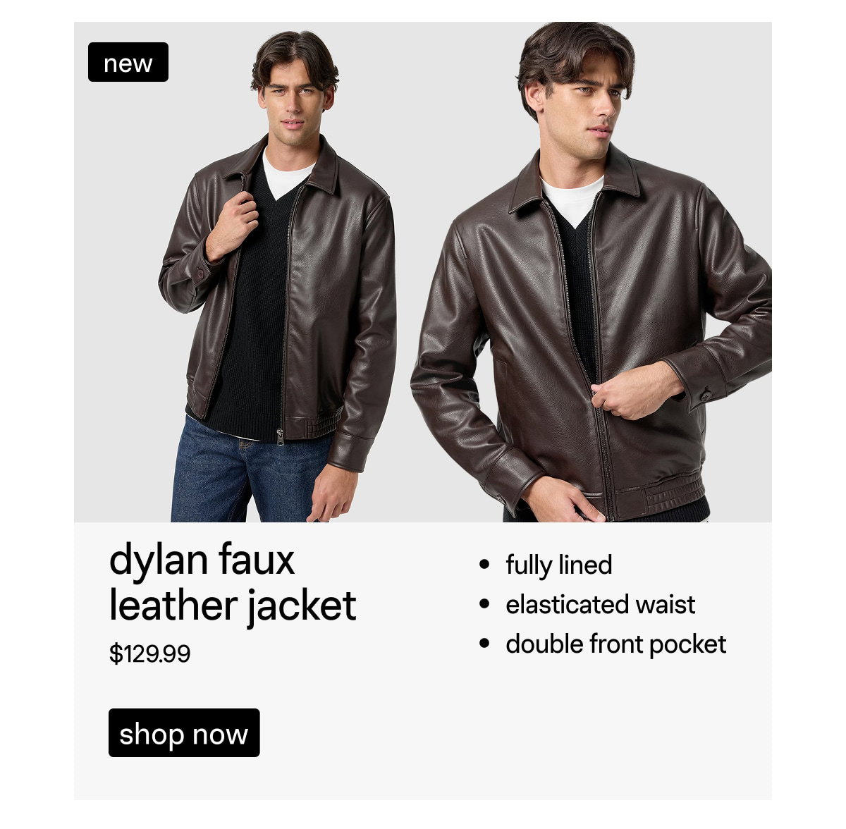 Brown Dylan Faux Leather Jacket