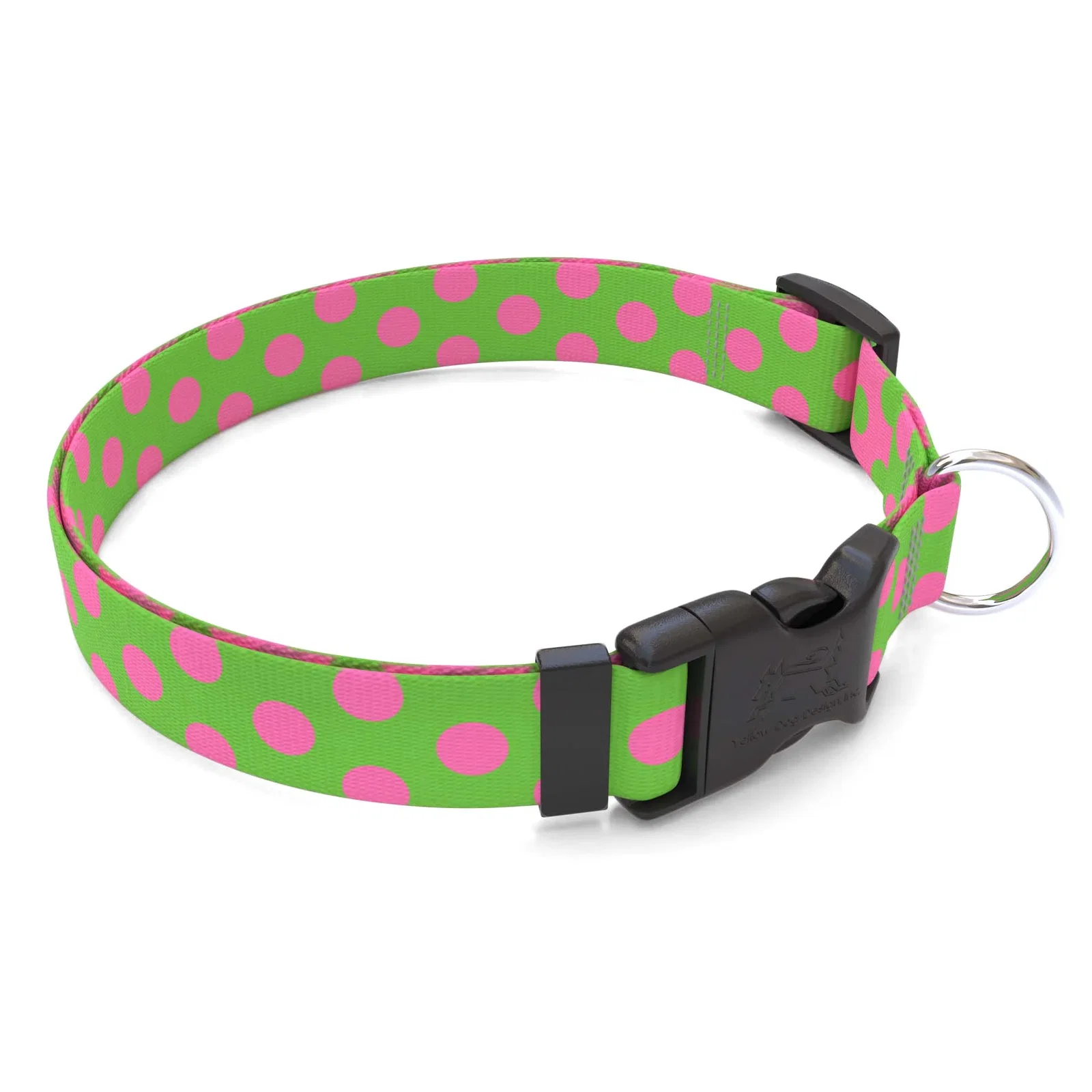 Image of Pink and Green Polka Dot Dog Collar