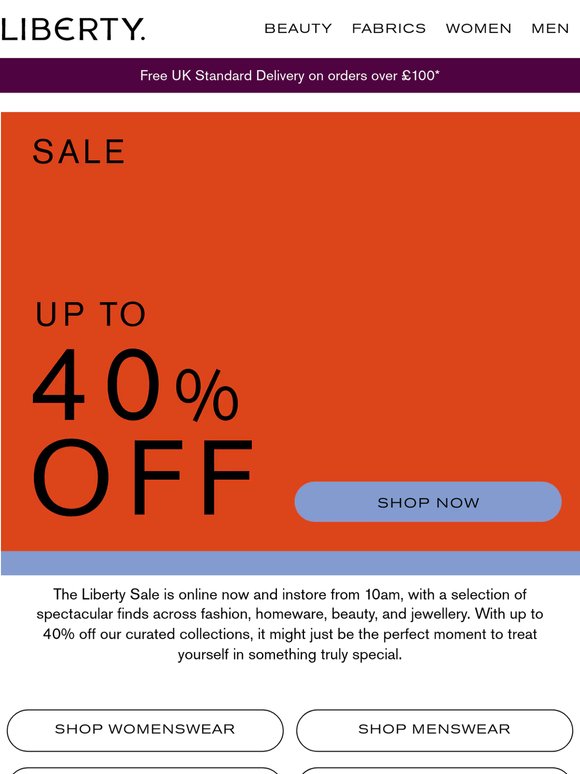 Get up to 40% off: The Liberty Sale is here