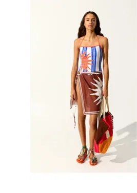 Swimsuit with printed stripes of sun