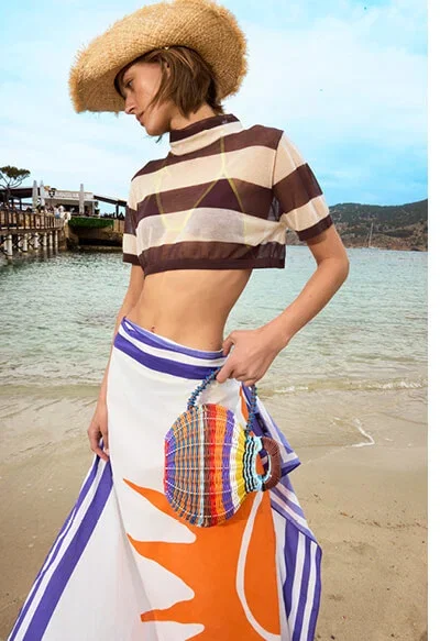 Cropped top with stripes