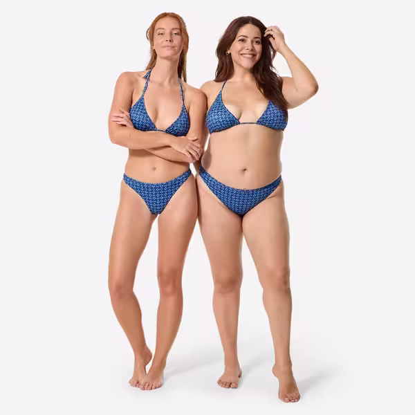 DECATHLON Costume triangolo surf donna Keyshot blu
