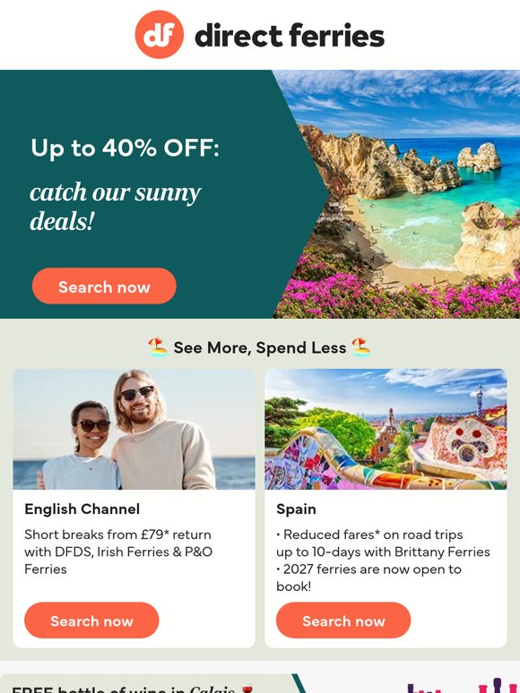 Up to 40% OFF: catch our sunny deals!
