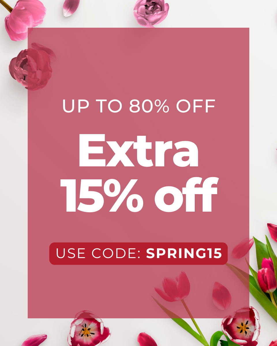 EXTRA 15% off with code: SPRING15