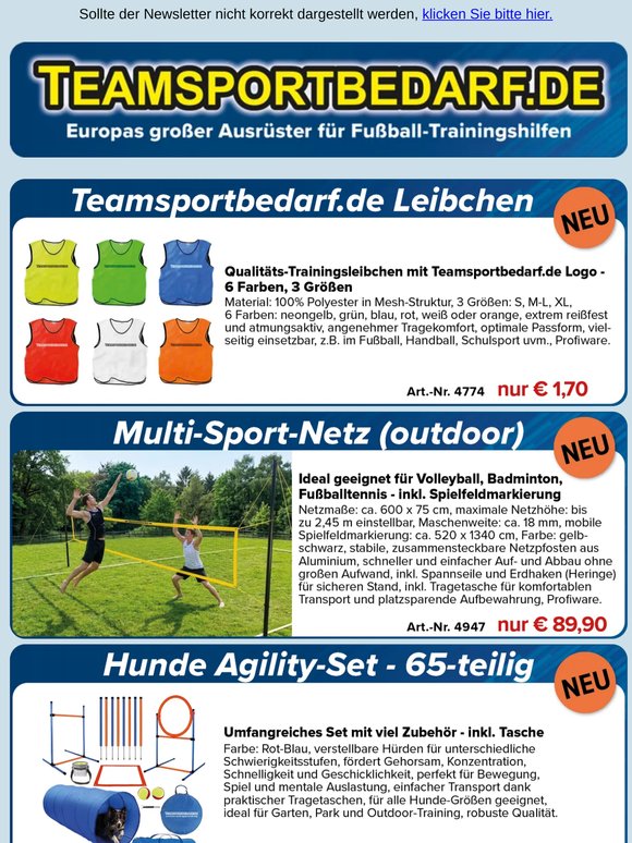 NEU! Teamsportbedarf.de Leibchen (6 Farben - 3 Größen) ab 1,70 €