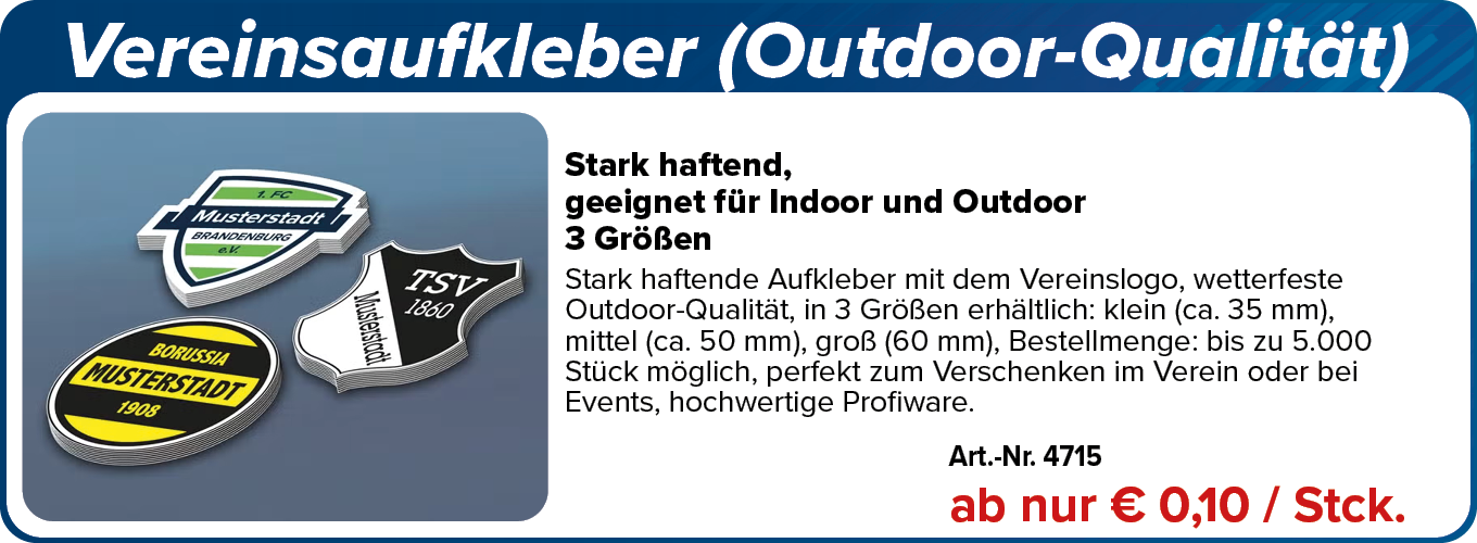 Vereinsaufkleber (Outdoor-Qualität)
