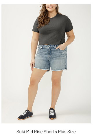 Suki Mid Rise Shorts Plus Size