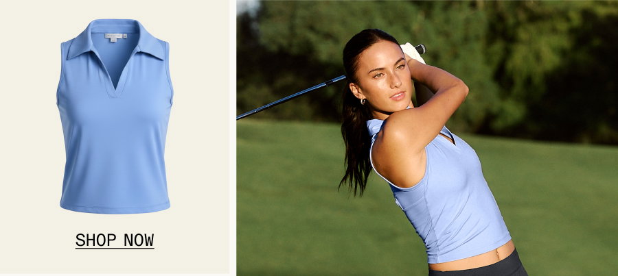 Sport Active Polo Tank in Pastel Periwinkle