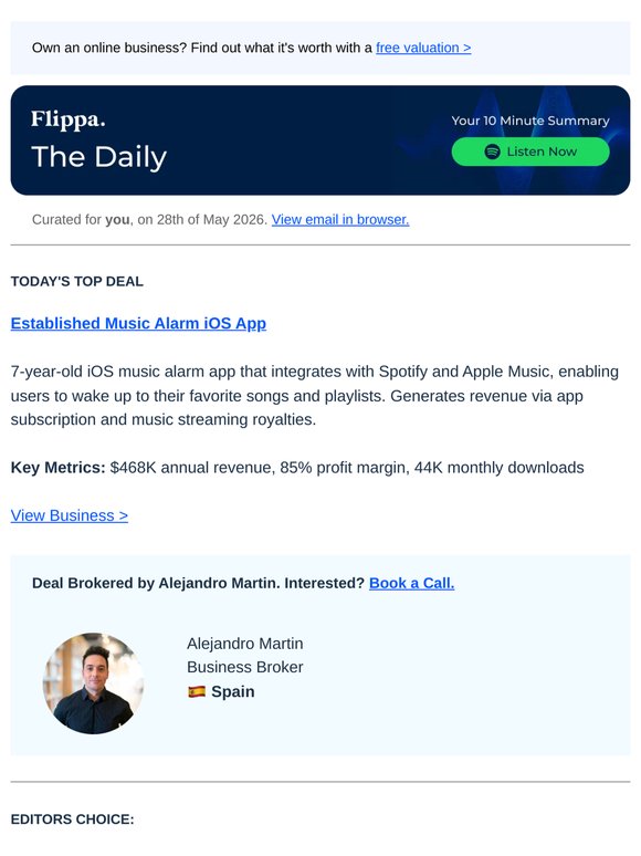 85% Margin Music Alarm App + $7.8M Skincare Brand + 4-Yr Multi-category Brand