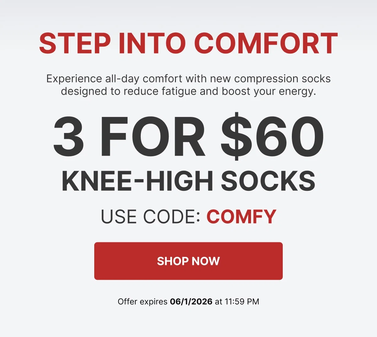 Step Into Comfort | 3 Knee-High Socks For $60 | Use Code: COMFY